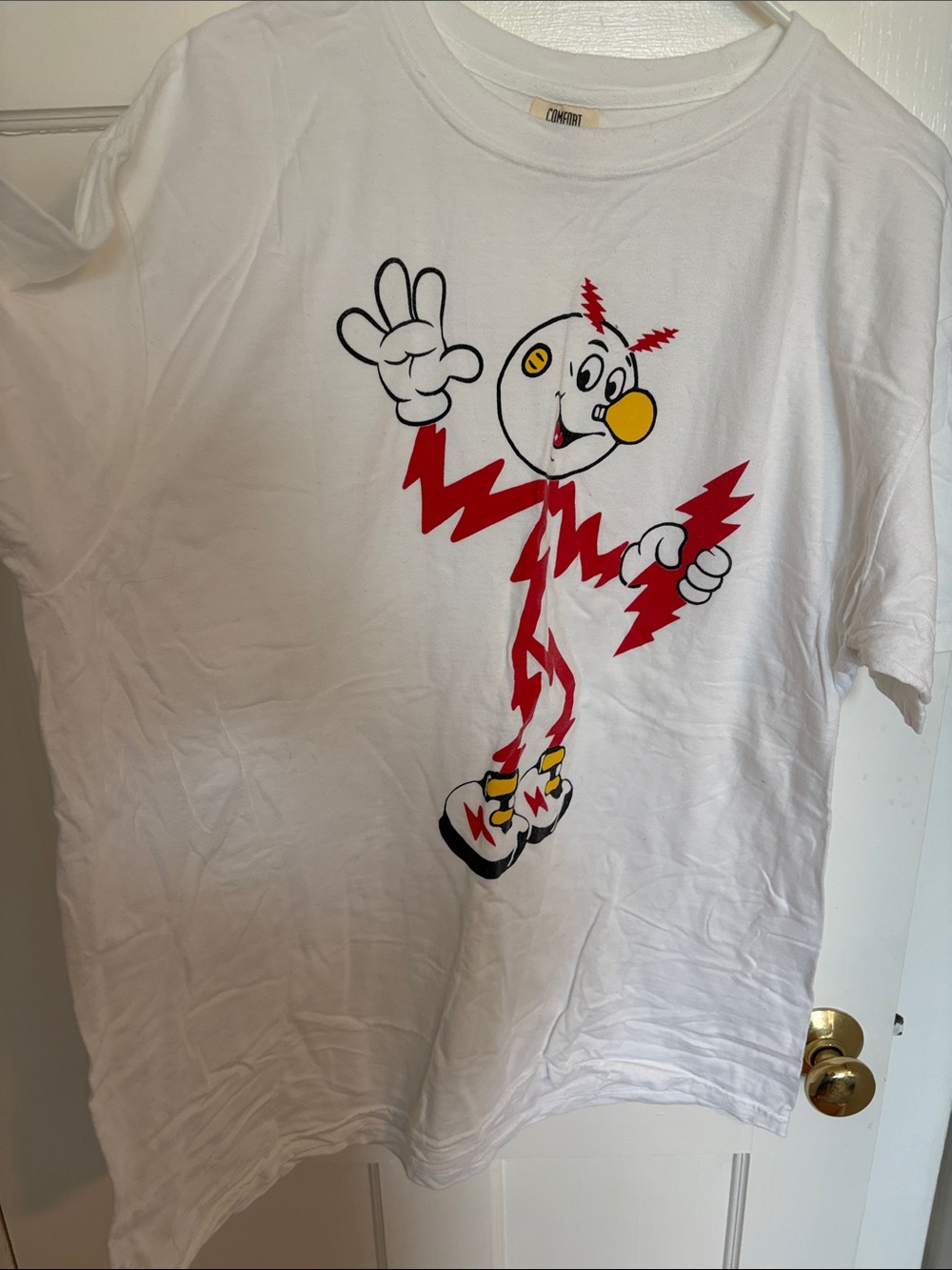Reddy kilowatt/Grateful Dead mashup white t-shirt